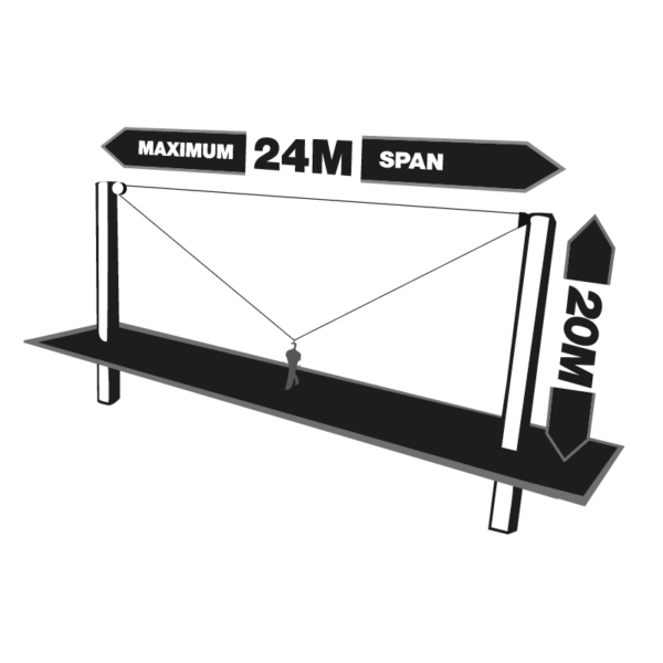 Alternative view of Kratos T-LINE Fallblokk med integrert redningssystem 24m